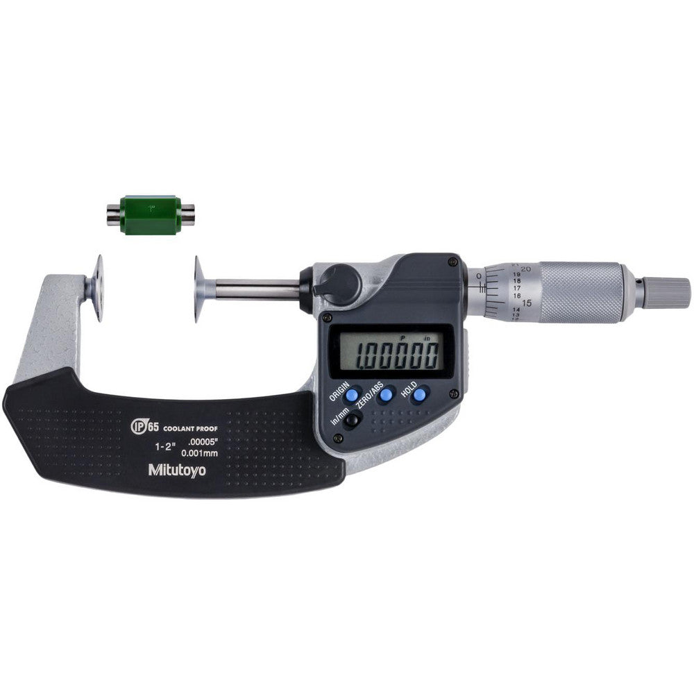 Mitutoyo 323-351-32 1 to 2 Inch, Ratchet Stop Thimble, IP65 Water Resistance, Electronic Disc Micrometer