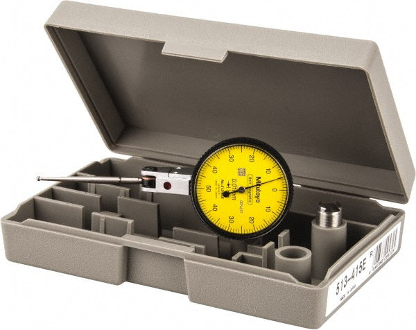 Mitutoyo 513-415-10E Horizontal Dial Test Indicator 1.00 mm Max, 0-50-0 Dial Reading, 0.0100 mm Accuracy, 10.00 microm Accuracy