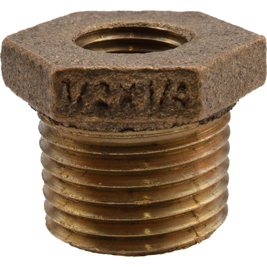 Merit Brass XNL114-0804 Brass Pipe Bushing 1/2 x 1/4" Fitting, Threaded, MNPT x FNPT, Class 125, Lead Free