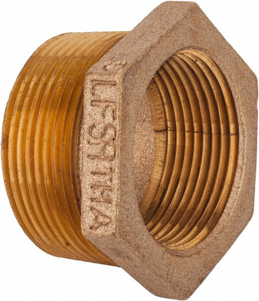 Merit Brass XNL114-2420 Brass Pipe Bushing 1-1/2 x 1-1/4" Fitting, Threaded, MNPT x FNPT, Class 125, Lead Free