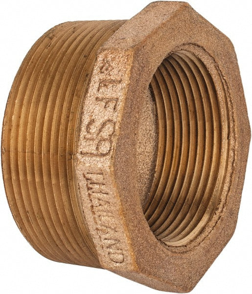Merit Brass XNL114-3224 Brass Pipe Bushing 2 x 1-1/2" Fitting, Threaded, MNPT x FNPT, Class 125, Lead Free