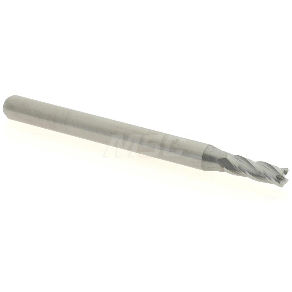 Accupro 14796328 Corner Radius End Mill 0.0938" Dia, 0.279" LOC, 0.01" Radius, 4 Flutes, Solid Carbide