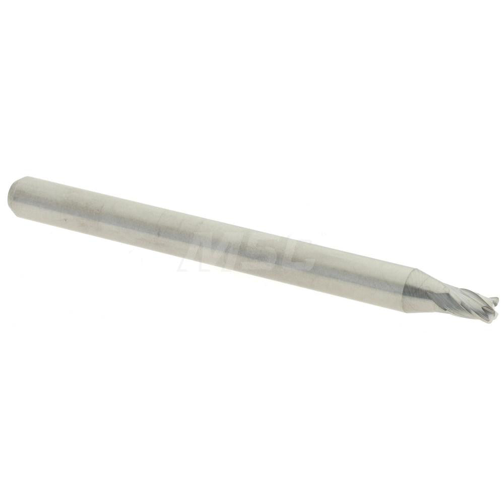 Accupro 14796312 Corner Radius End Mill 0.0781" Dia, 0.117" LOC, 0.01" Radius, 4 Flutes, Solid Carbide