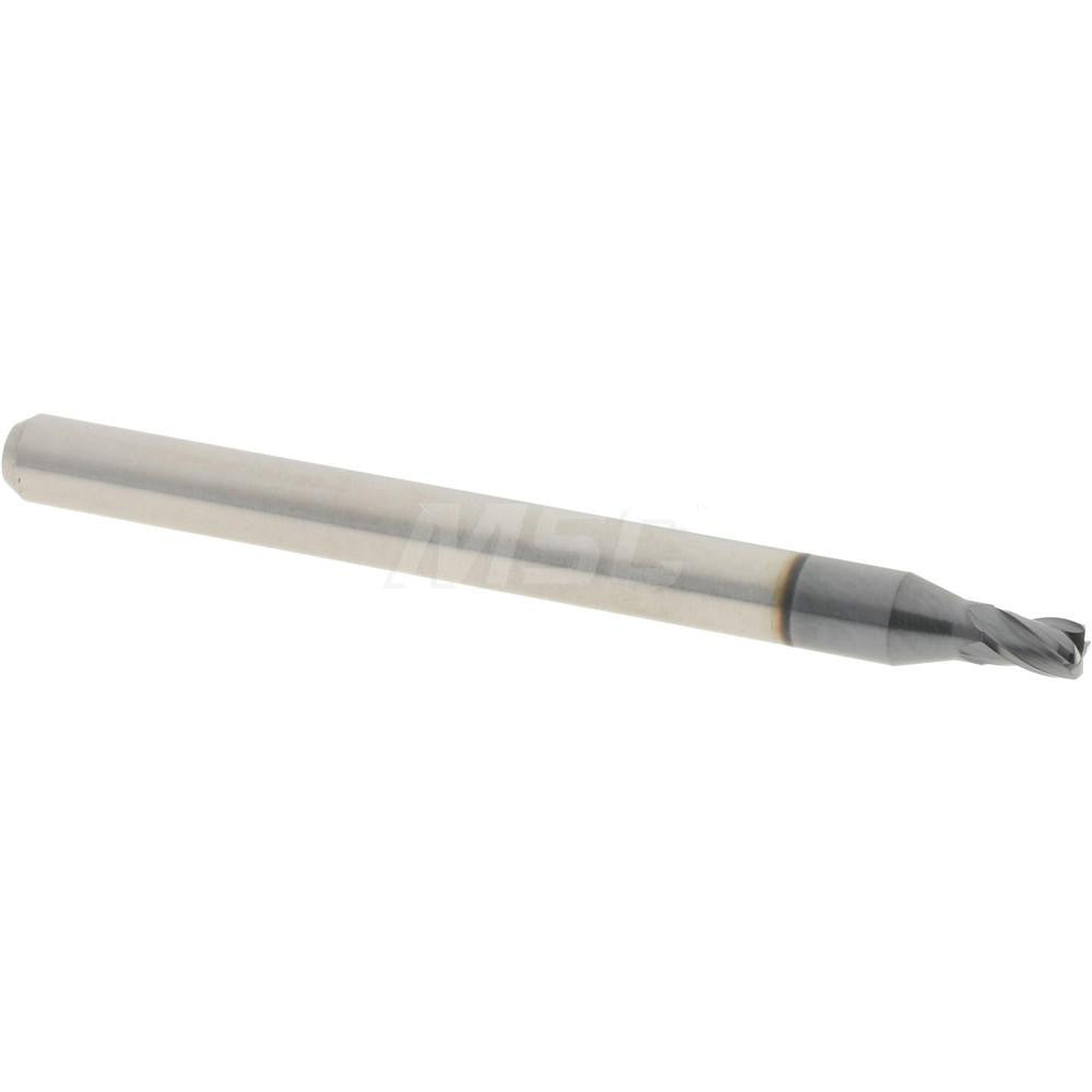 Accupro 14796313 Corner Radius End Mill 0.0781" Dia, 0.117" LOC, 0.01" Radius, 4 Flutes, Solid Carbide