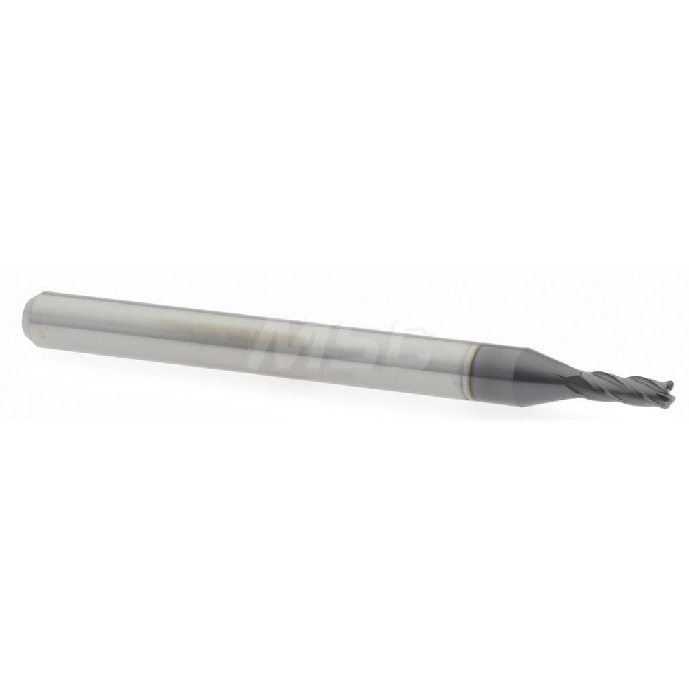Accupro 14796308 Corner Radius End Mill 1/16" Dia, 30 deg Helix, AlTiN Coated, Corner Radius End, Centercutting Series Miniature