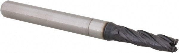 Accupro 14796337 Corner Radius End Mill 0.1562" Dia, 0.562" LOC, 0.01" Radius, 4 Flutes, Solid Carbide