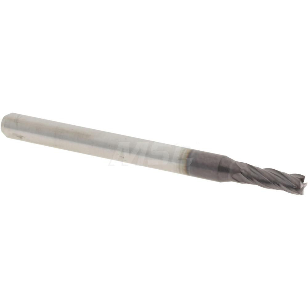 Accupro 14796327 Corner Radius End Mill 0.0938" Dia, 0.279" LOC, 0.005" Radius, 4 Flutes, Solid Carbide
