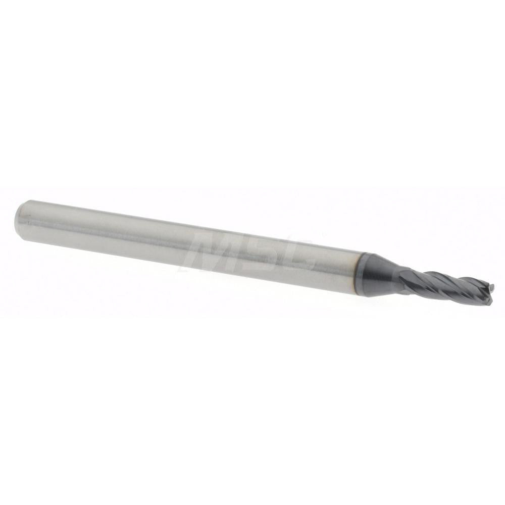 Accupro 14796316 Corner Radius End Mill 0.0781" Dia, 0.234" LOC, 0.01" Radius, 4 Flutes, Solid Carbide