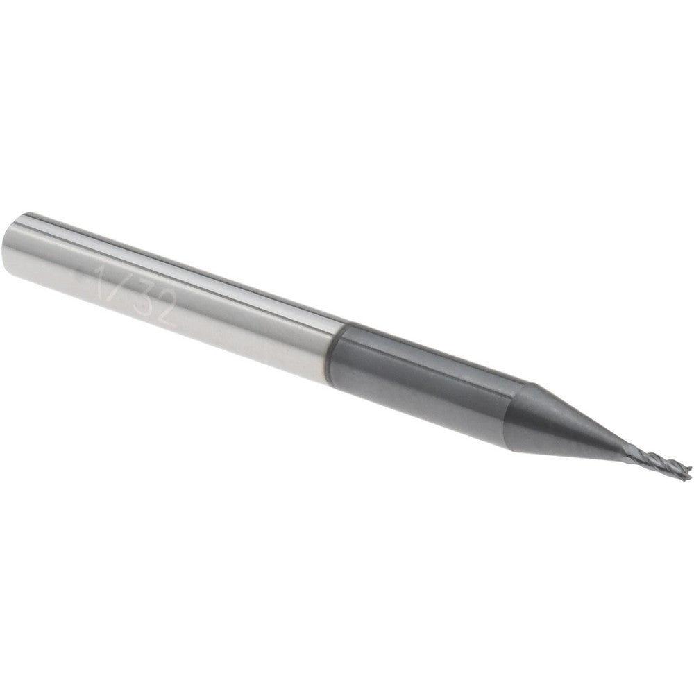 Accupro 14797340 Square End Mill 1/32" Dia, 3/64" LOC, 4 Flutes, Solid Carbide