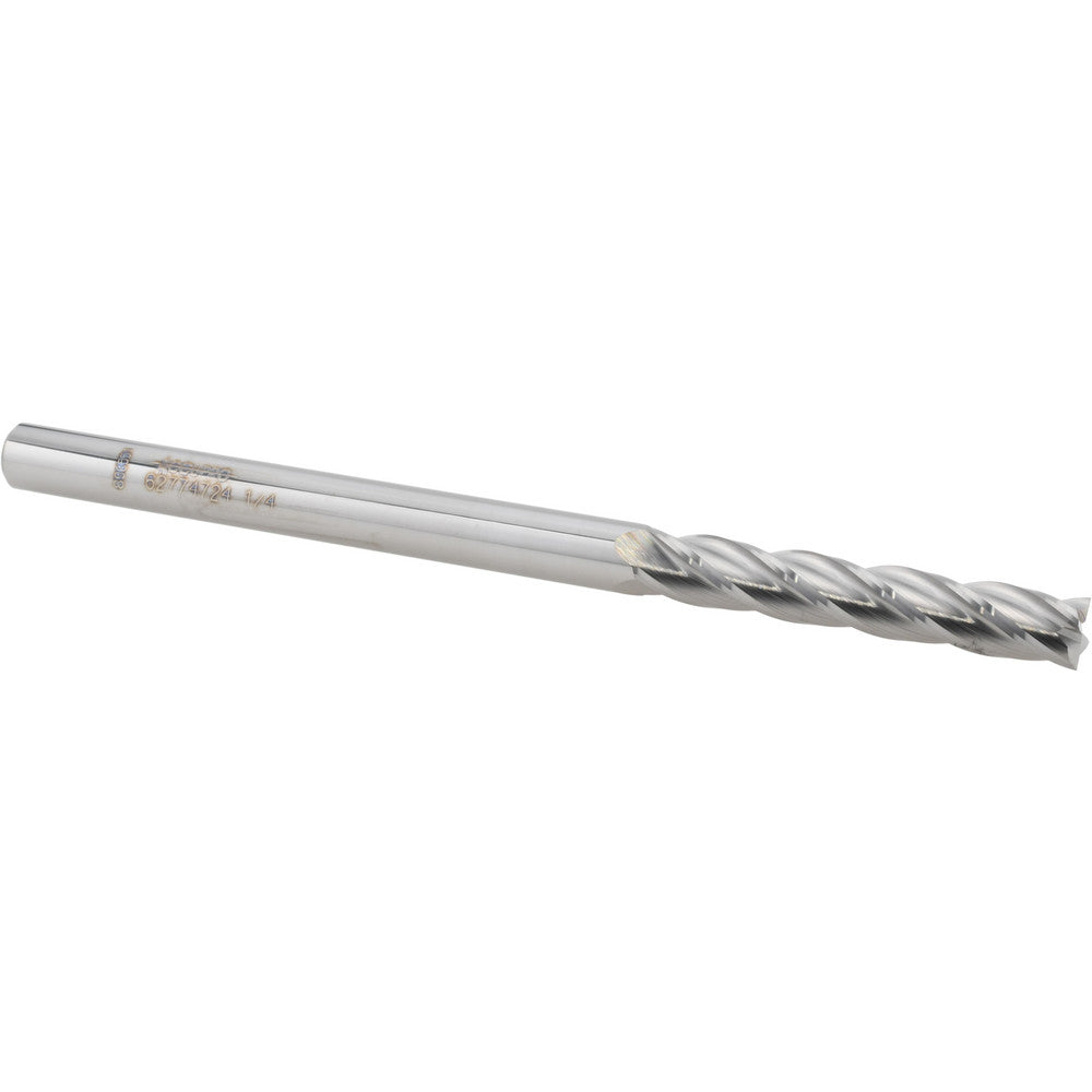 Accupro 12469980 Square End Mill 1/4" Dia, 1-1/2" LOC, 4 Flutes, Solid Carbide