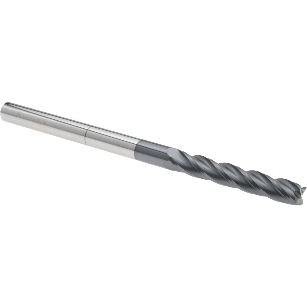 Accupro 12469981 Square End Mill  0.2500" Dia, 1.5" LOC, 0.25" Shank Dia, 4" OAL, 4 Flutes, Solid Carbide