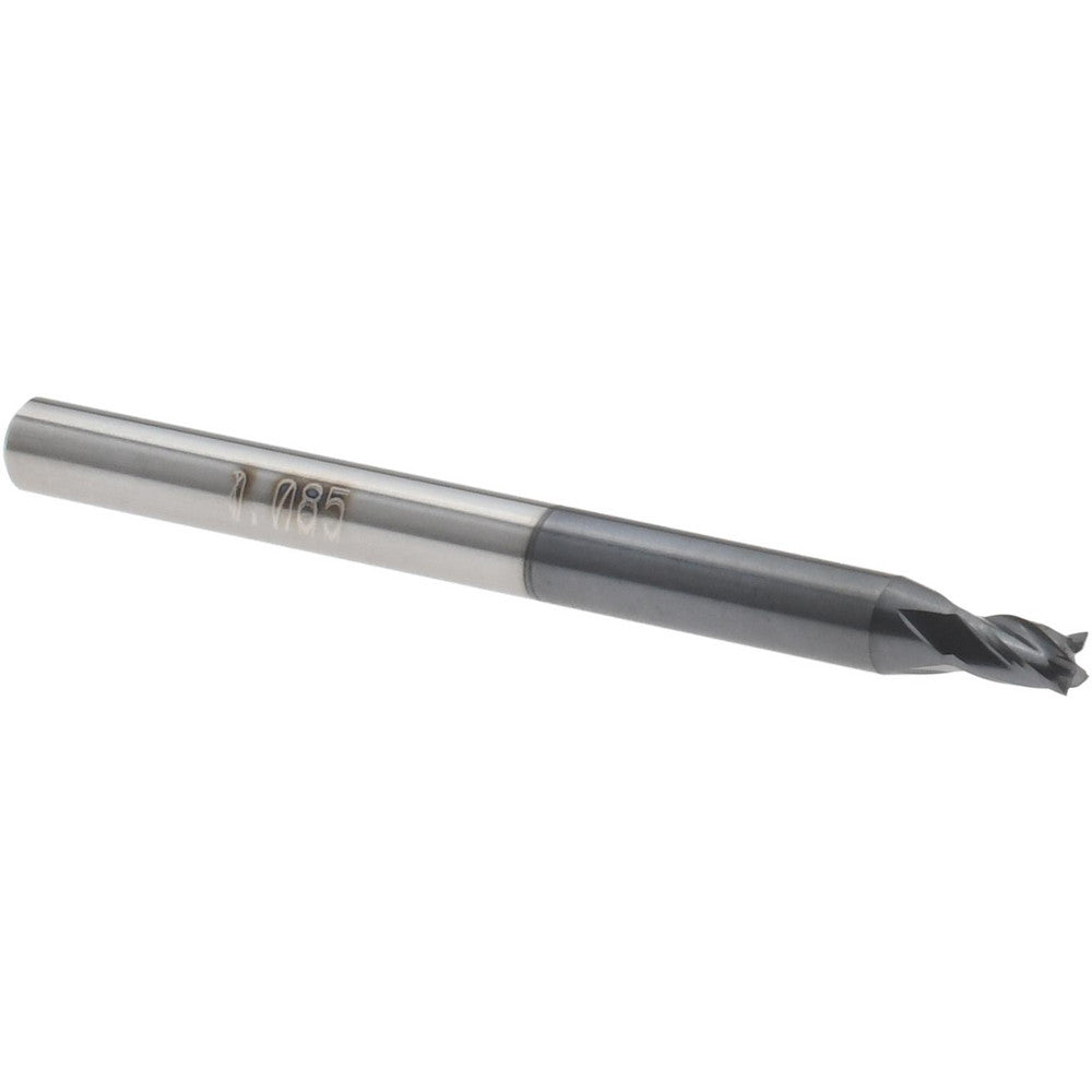Accupro 14797064 Square End Mill 0.085" Dia, 0.127" LOC, 4 Flutes, Solid Carbide