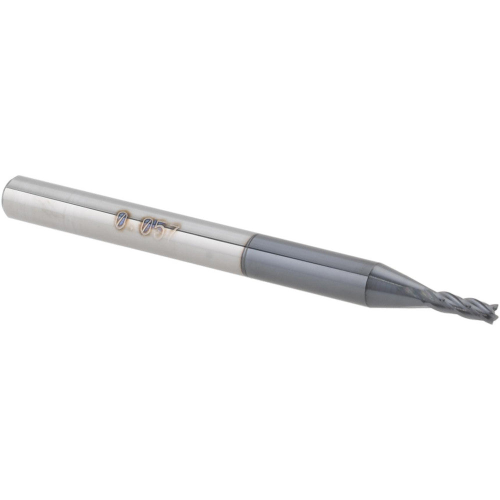 Accupro 14796972 Square End Mill 0.057" Dia, 0.171" LOC, 4 Flutes, Solid Carbide