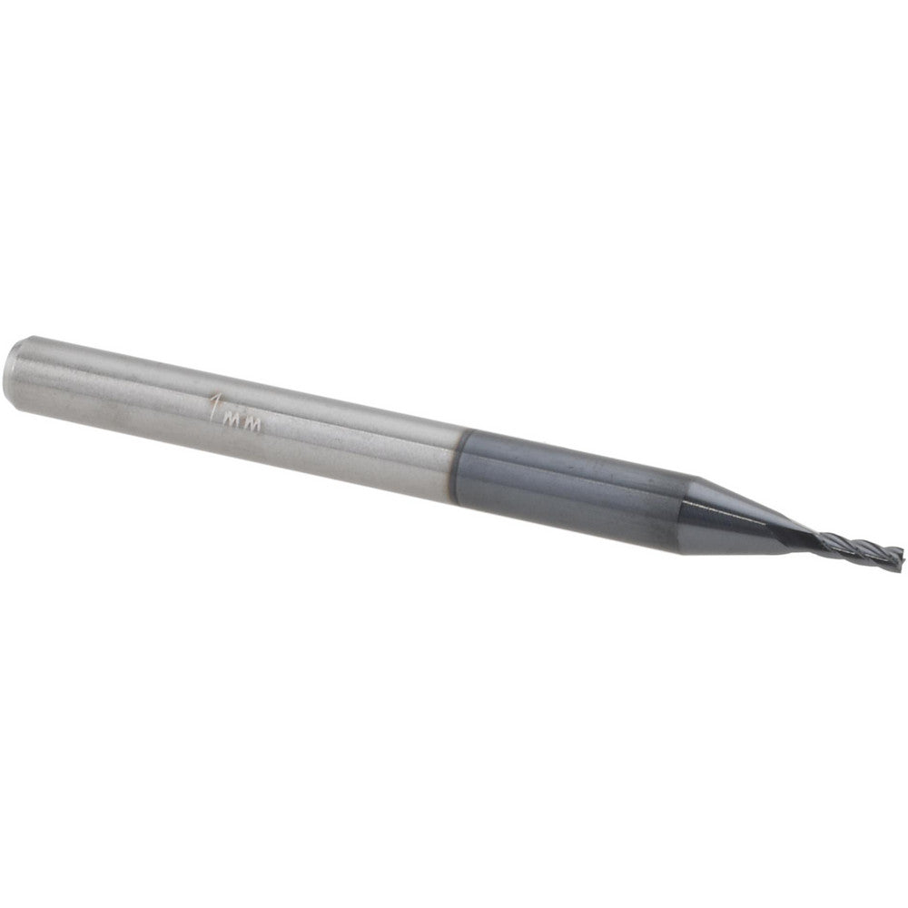 Accupro 14797344 Square End Mill 1 mm Dia, 0.117" LOC, 4 Flutes, Solid Carbide