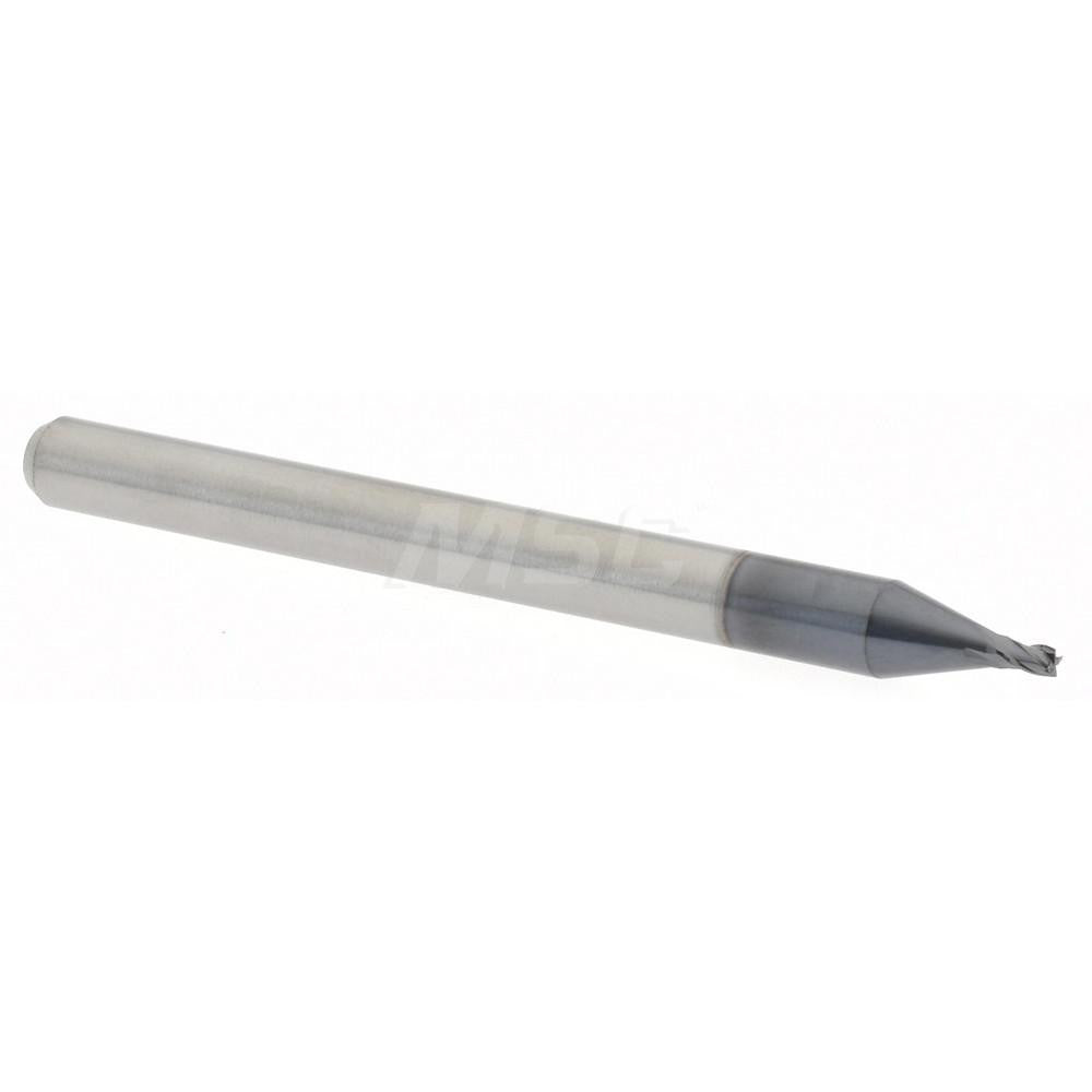 Accupro 14797342 Square End Mill 1 mm Dia, 0.058" LOC, 4 Flutes, Solid Carbide
