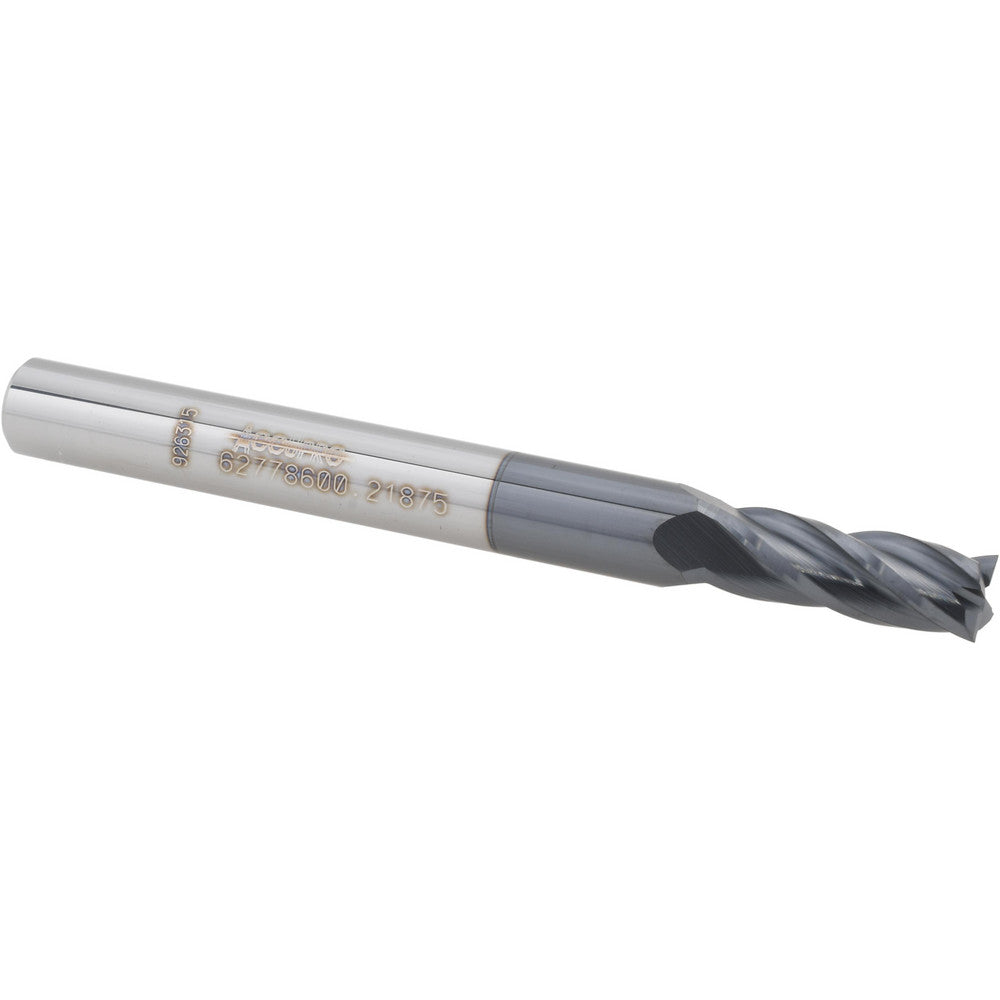 Accupro 14797079 Square End Mill 7/32" Dia, 5/8" LOC, 4 Flutes, Solid Carbide