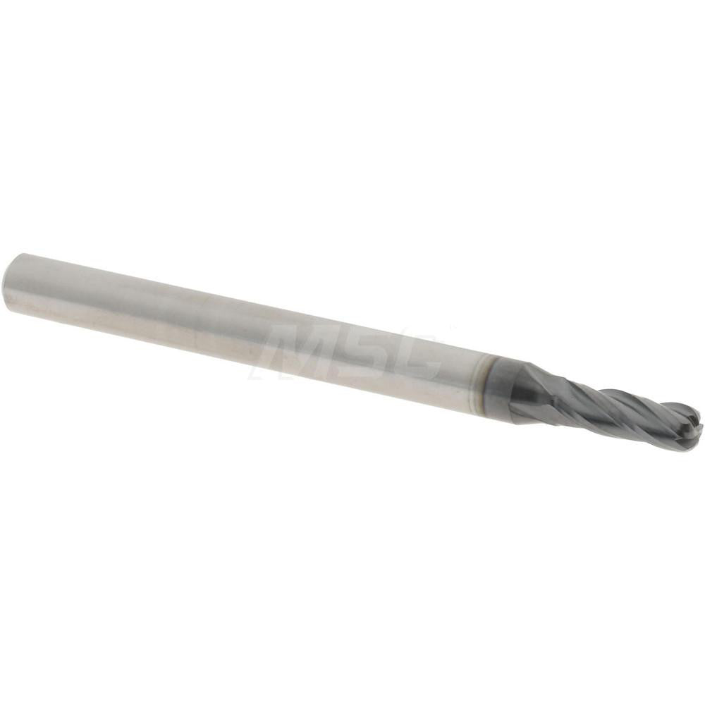 Accupro 14796322 Corner Radius End Mill 0.0938" Dia, 0.279" LOC, 0.03" Radius, 4 Flutes, Solid Carbide