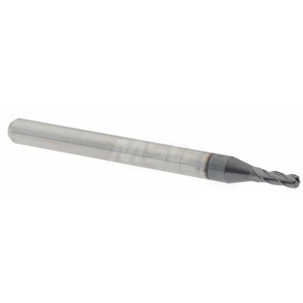 Accupro 14796304 Corner Radius End Mill 1/16" Dia, 0.186" LOC, 0.02" Radius, 4 Flutes, Solid Carbide