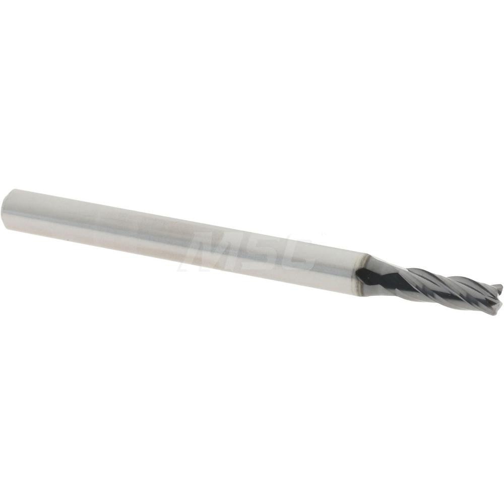 Accupro 14796330 Corner Radius End Mill 0.0938" Dia, 0.279" LOC, 0.015" Radius, 4 Flutes, Solid Carbide