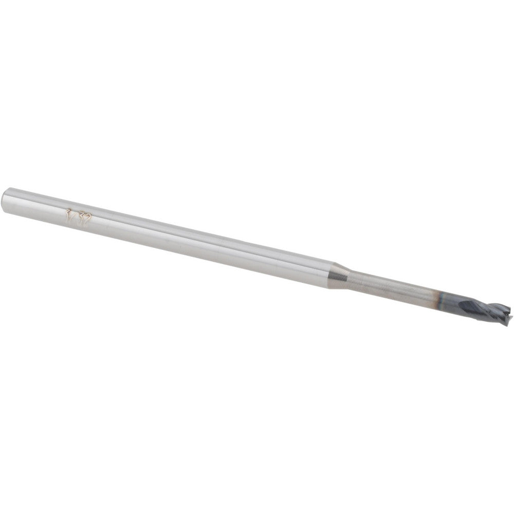 Accupro 14797286 Square End Mill 3/32'' Dia, 0.139'' LOC, 1/8'' Shank Dia, 2-1/2'' OAL, 3 Flutes, Solid Carbide
