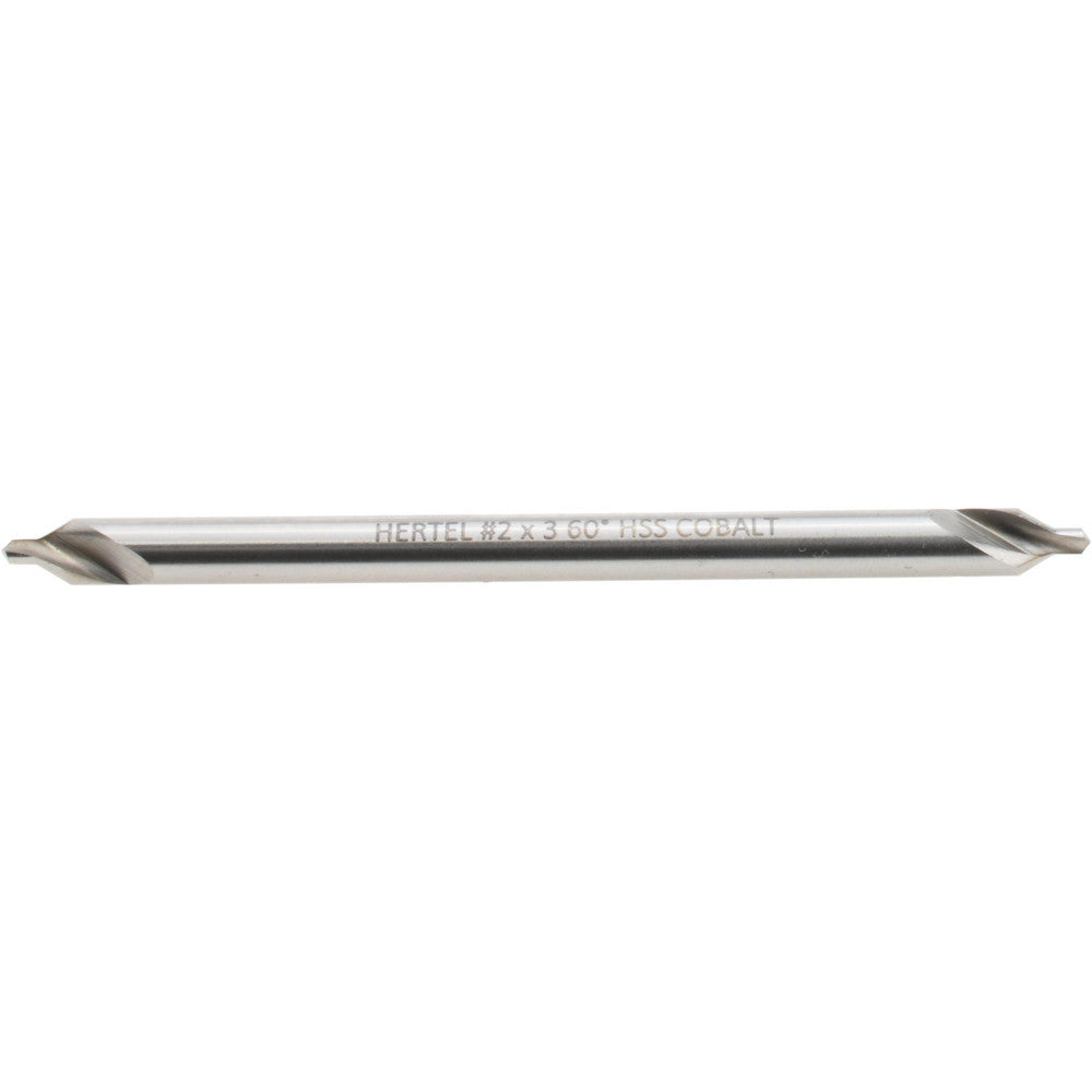 Hertel H-81186020300 Combination Drill & Countersink #2, 3/16" Body Dia, 118 deg, Cobalt