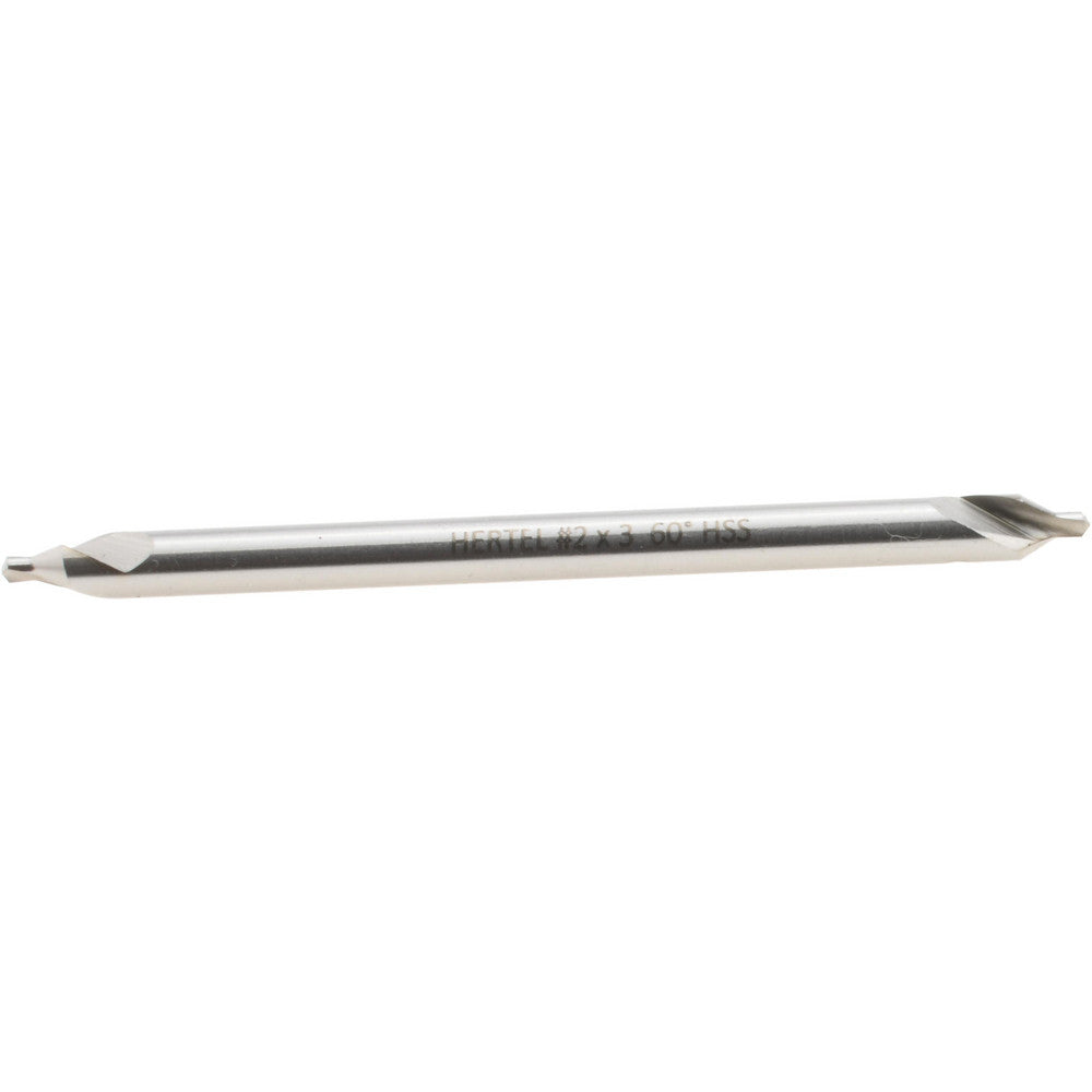 Hertel H-81185020300 Combination Drill & Countersink #2, 3/16" Body Dia, 118 deg, High-Speed Steel