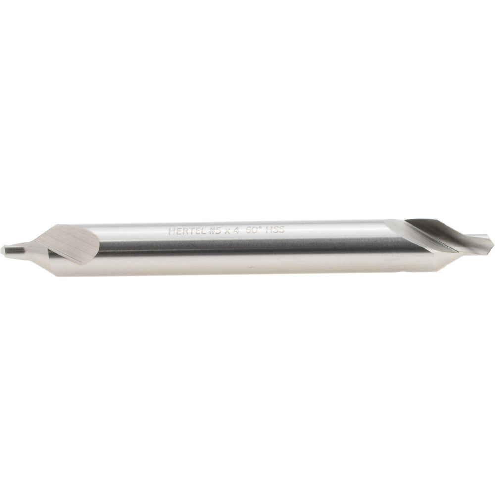 Hertel H-81185050400 Combination Drill & Countersink #5, 7/16" Body Dia, 118 deg, High-Speed Steel