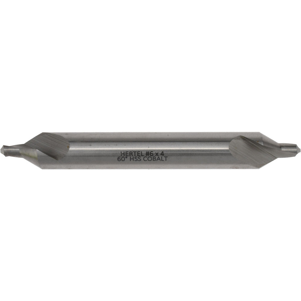 Hertel H-81186060400 Combination Drill & Countersink #6, 1/2" Body Dia, 118 deg, Cobalt