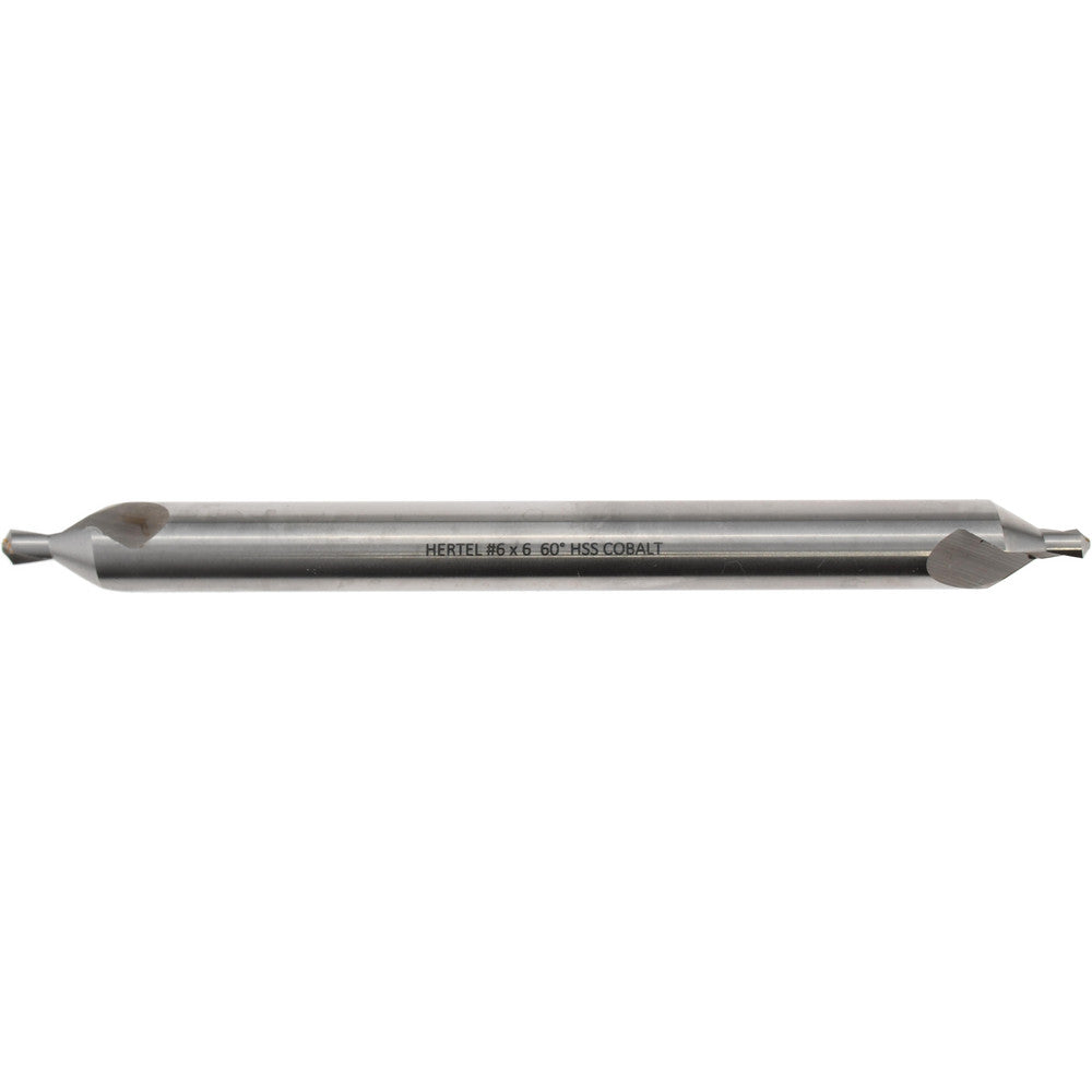 Hertel H-81186060600 Combination Drill & Countersink #6, 1/2" Body Dia, 118 deg, Cobalt