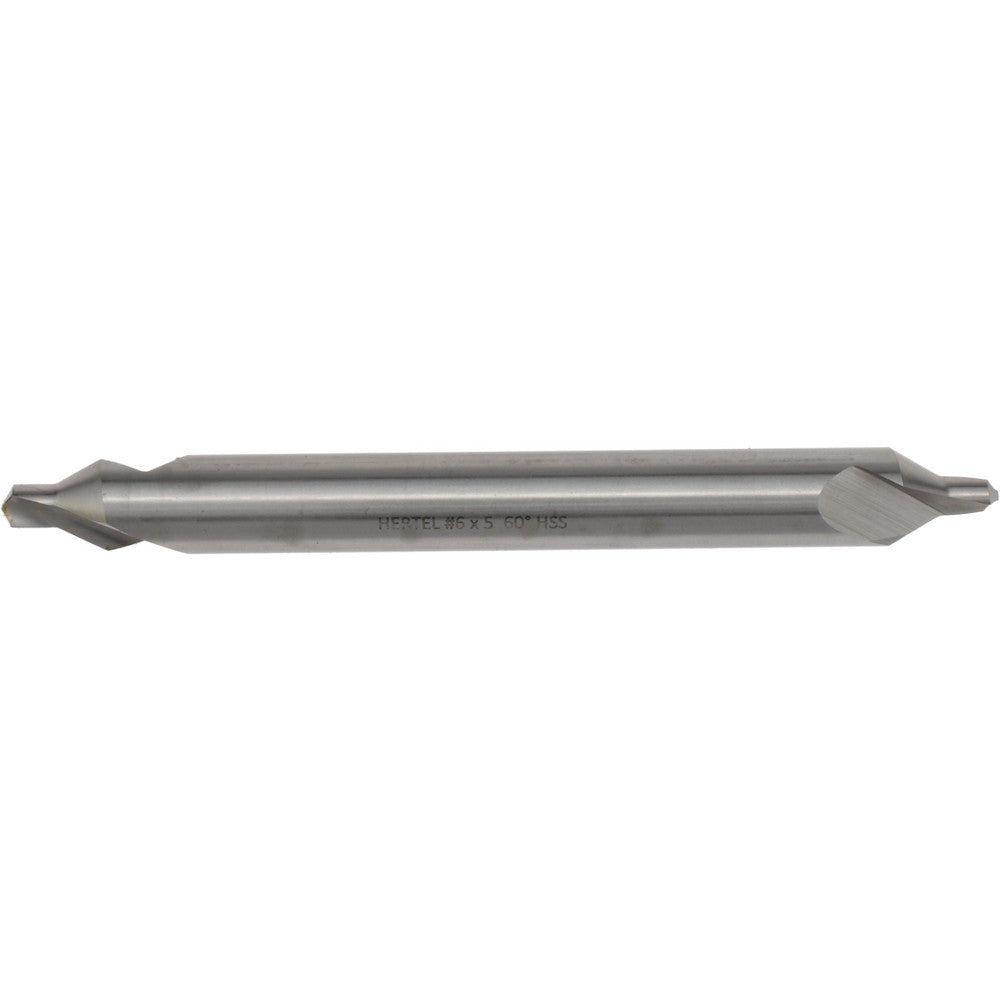 Hertel H-81185060500 Combination Drill & Countersink #6, 1/2" Body Dia, 118 deg, High-Speed Steel