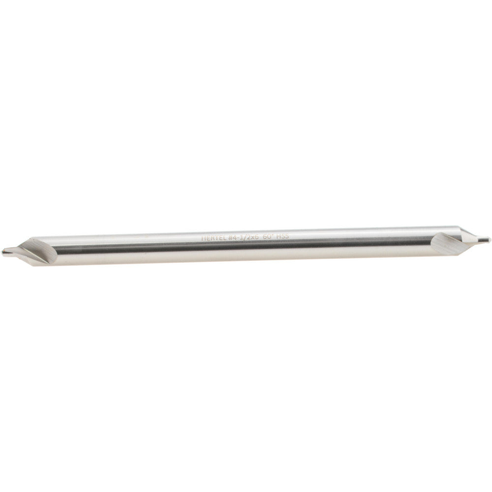 Hertel H-81185045600 Combination Drill & Countersink #4-1/2, 3/8" Body Dia, 118 deg, High-Speed Steel