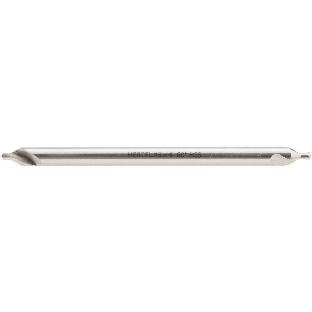 Hertel H-81185030400 Combination Drill & Countersink #3, 1/4" Body Dia, 118 deg, High-Speed Steel