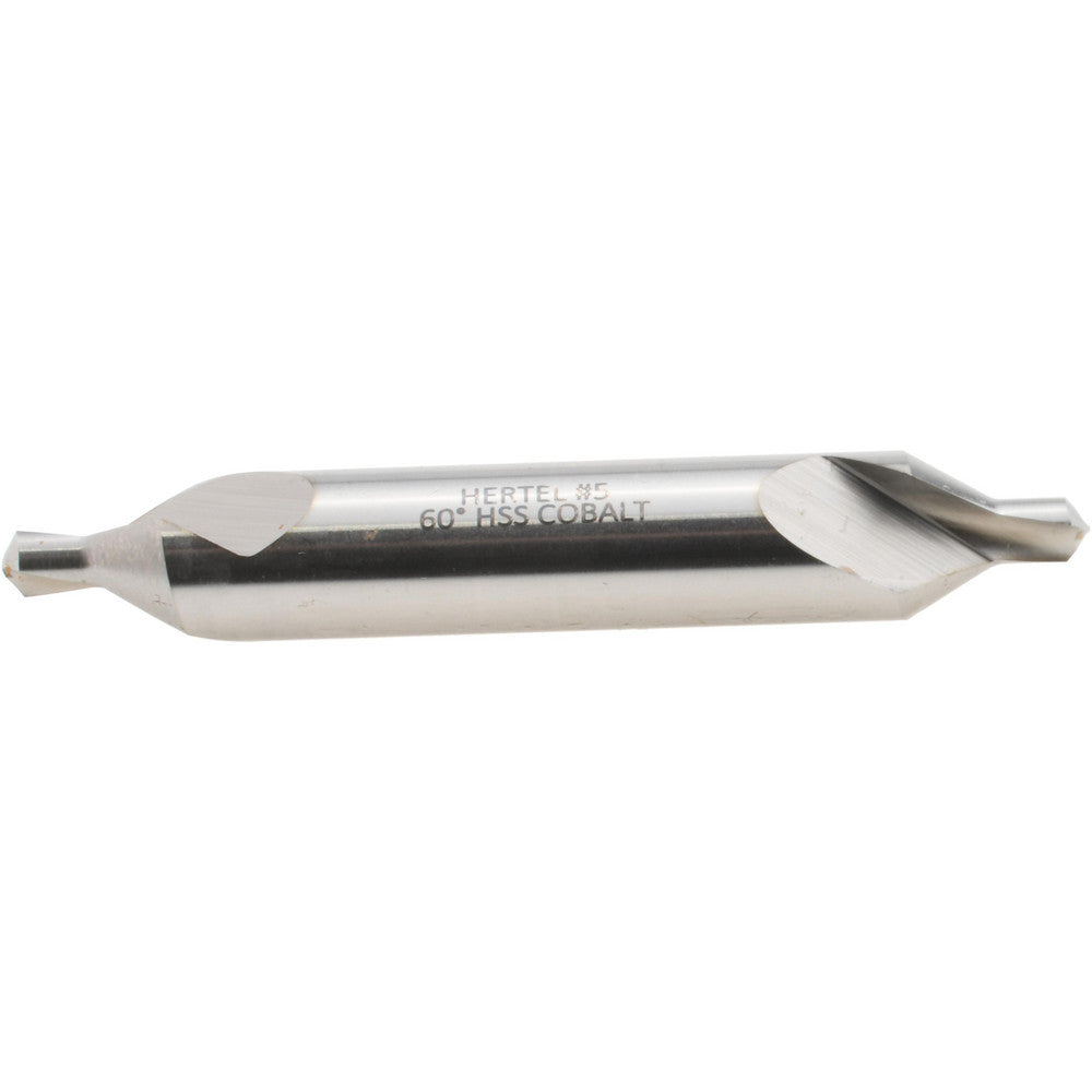 Hertel H-81105505000 Combination Drill & Countersink #5, 7/16" Body Dia, 118 deg, Cobalt