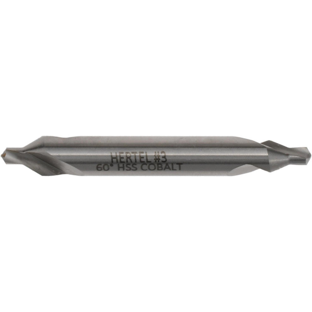 Hertel H-81105503000 Combination Drill & Countersink #3, 1/4" Body Dia, 118 deg, Cobalt