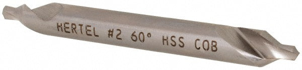 Hertel H-81105502000 Combination Drill & Countersink #2, 3/16" Body Dia, 118 deg, Cobalt