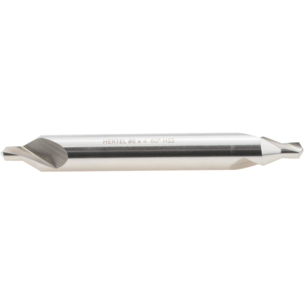 Hertel H-81185060400 Combination Drill & Countersink #6, 1/2" Body Dia, 118 deg, High-Speed Steel
