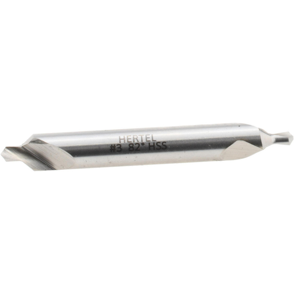 Hertel H-81154030000 Combination Drill & Countersink #3, 1/4" Body Dia, 118 deg, High-Speed Steel