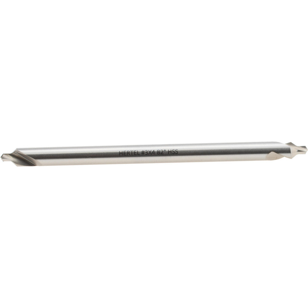 Hertel H-81154L03040 Combination Drill & Countersink #3, 1/4" Body Dia, 118 deg, High-Speed Steel