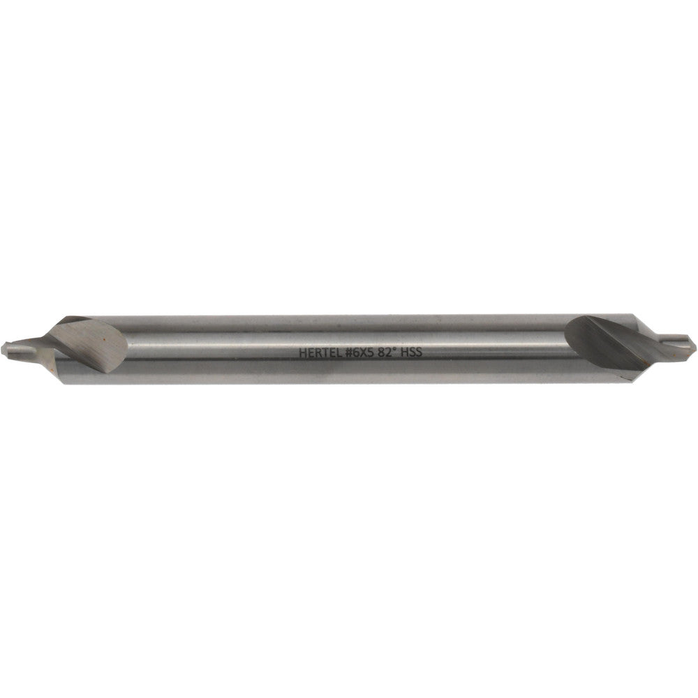 Hertel H-81154L06050 Combination Drill & Countersink #6, 1/2" Body Dia, 118 deg, High-Speed Steel