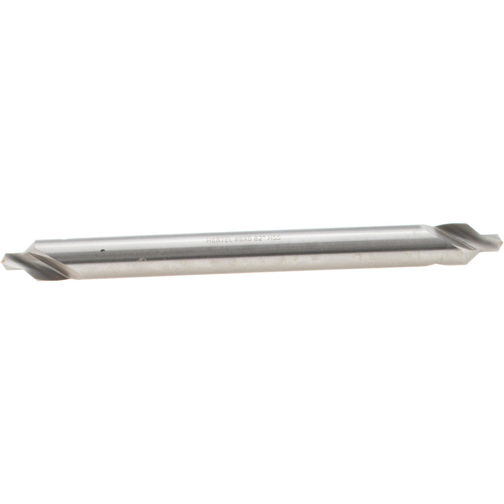 Hertel H-81154L06060 Combination Drill & Countersink #6, 1/2" Body Dia, 118 deg, High-Speed Steel