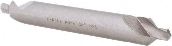 Hertel H-81154L06040 Combination Drill & Countersink #6, 1/2" Body Dia, 118 deg, High-Speed Steel