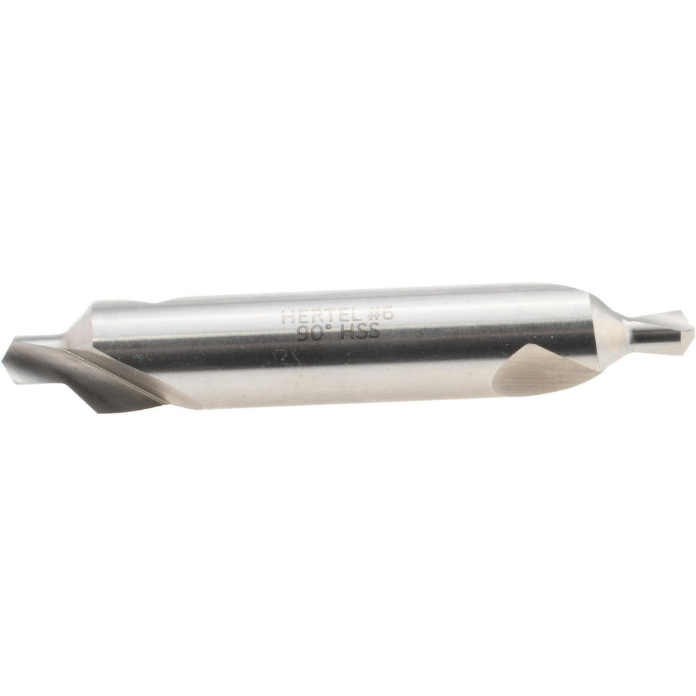 Hertel H-81155060000 Combination Drill & Countersink #6, 1/2" Body Dia, 118 deg, High-Speed Steel