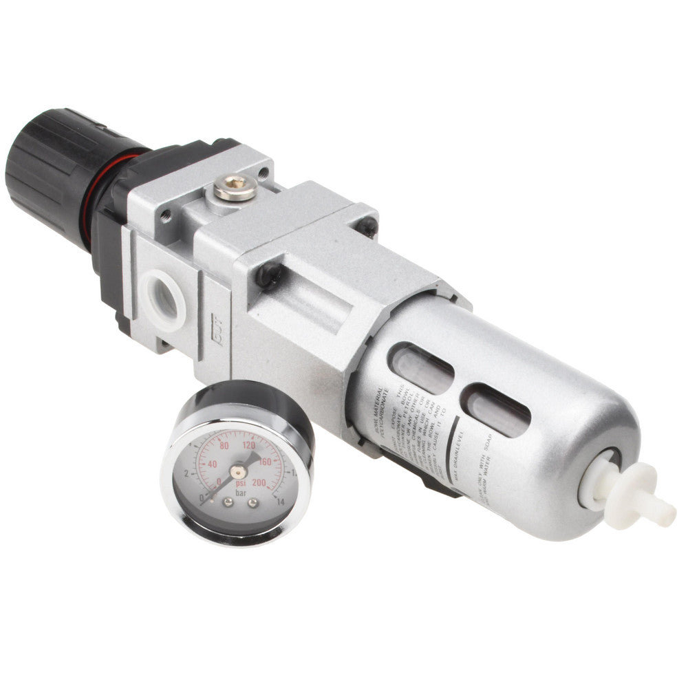 Pro-Source 1530003750PRO FRL Combination Unit 3/8 NPT, Intermediate, 1 Pc Filter/Regulator with Pressure Gauge