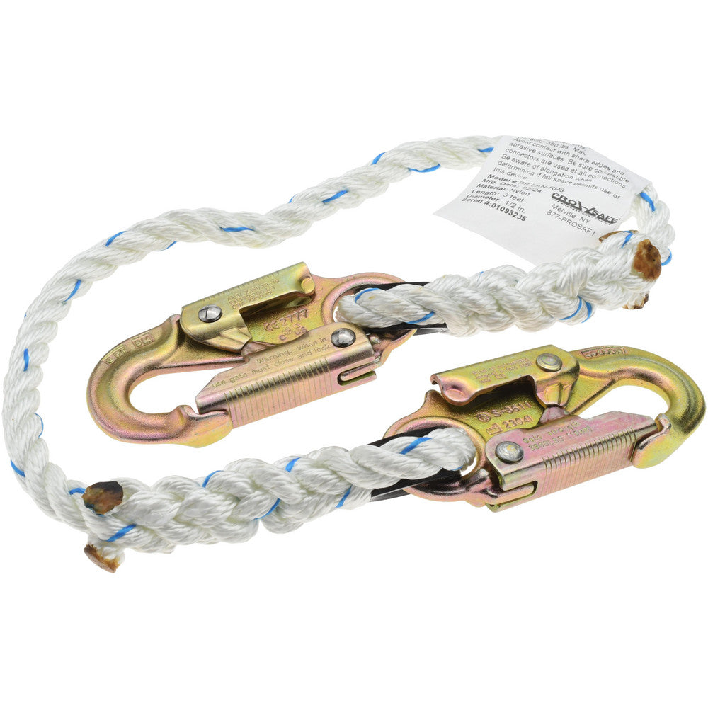 PRO-SAFE PS-LAN-RP3 3' Long, 350 Lb Capacity, 1 Leg Locking Snap Hook Harness Lanyard