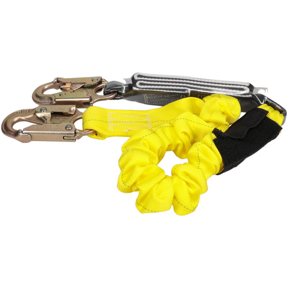 PRO-SAFE PS-SA-LN6 6' Long, 350 Lb Capacity, 1 Leg Locking Snap Hook Harness Shock Absorbing Lanyard
