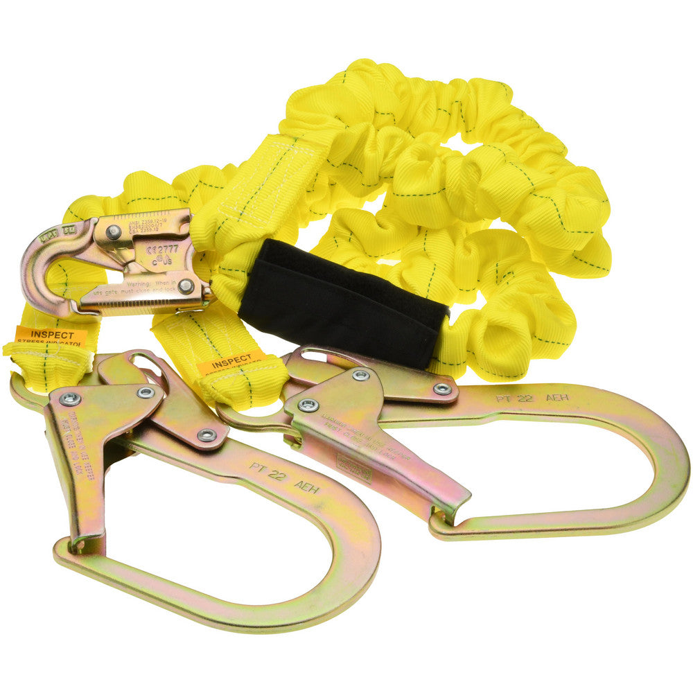 PRO-SAFE PS-SA-LN20 6' Long, 350 Lb Capacity, 2 Leg Locking Snap Hook Harness Shock Absorbing Lanyard