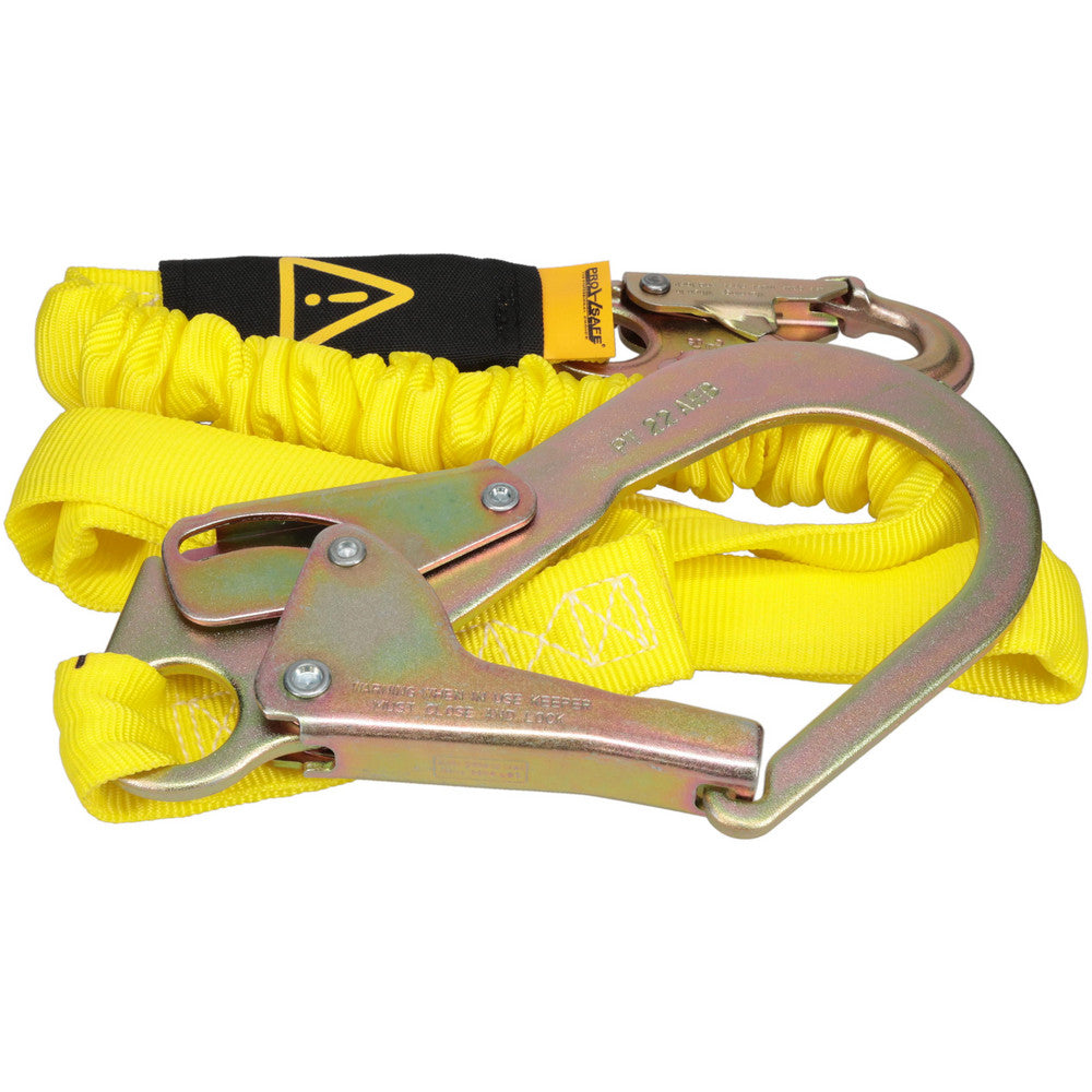 PRO-SAFE PS-SA-LN8 6' Long, 350 Lb Capacity, 1 Leg Locking Snap Hook Harness Shock Absorbing Lanyard