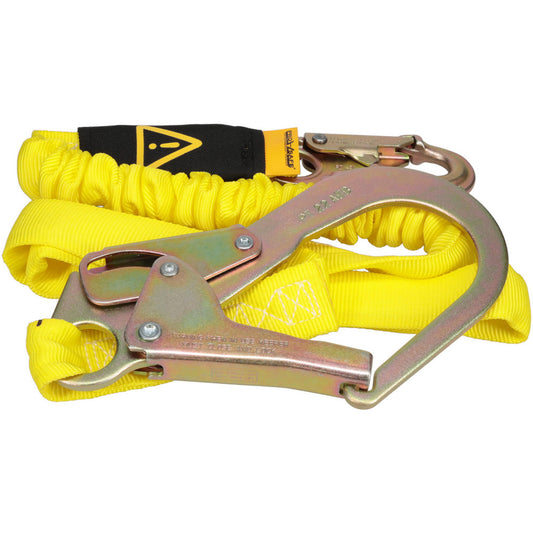 PRO-SAFE PS-SA-LN8 6' Long, 350 Lb Capacity, 1 Leg Locking Snap Hook Harness Shock Absorbing Lanyard