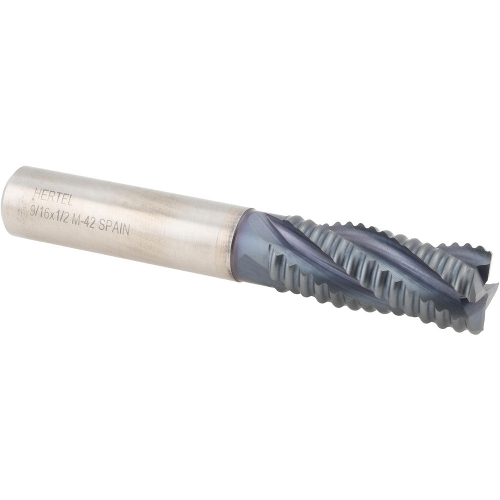 Hertel 62850789 Roughing End Mill 9/16" Dia, 4 Flute, Coarse Pitch, Single End, Cobalt