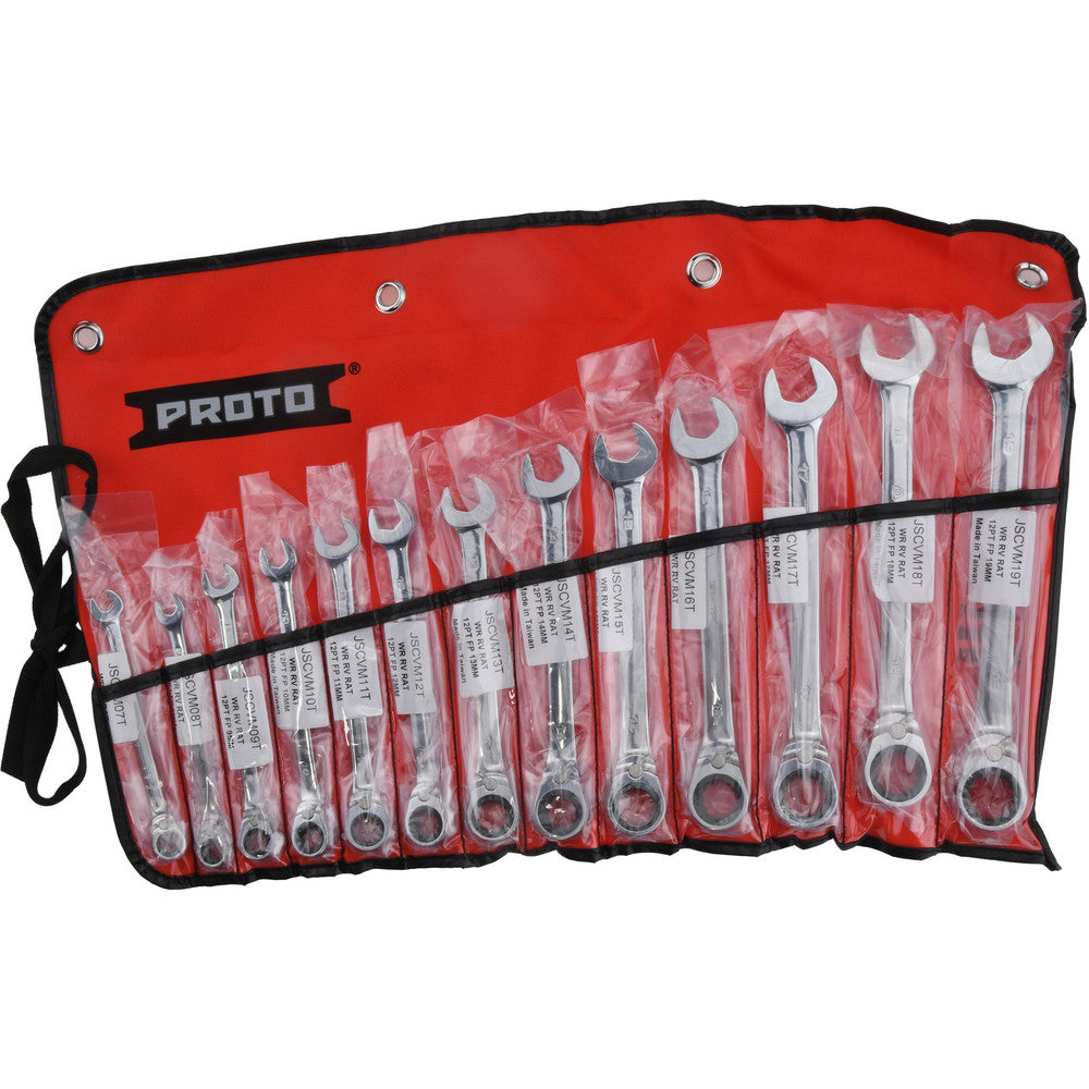 Proto JSCVMT-13S Reversible Ratcheting Combination Wrench Set 13 Pc, Metric